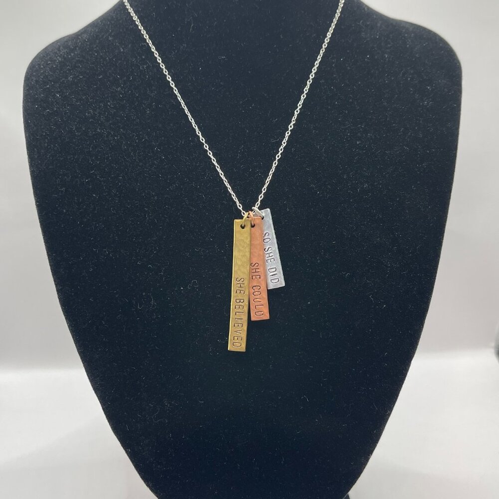 JUlio She Believed She Could So She Did Metal Pendant Necklace